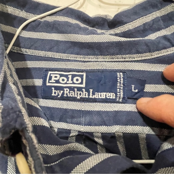 Polo Ralph Lauren Broadcloth Striped LS Shirt Size  L - Picture 5 of 6